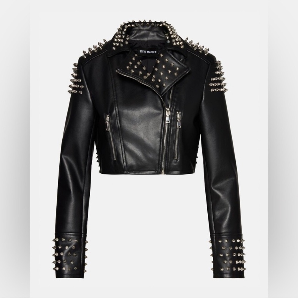 Steve Madden Black Biker Jacket with Studs